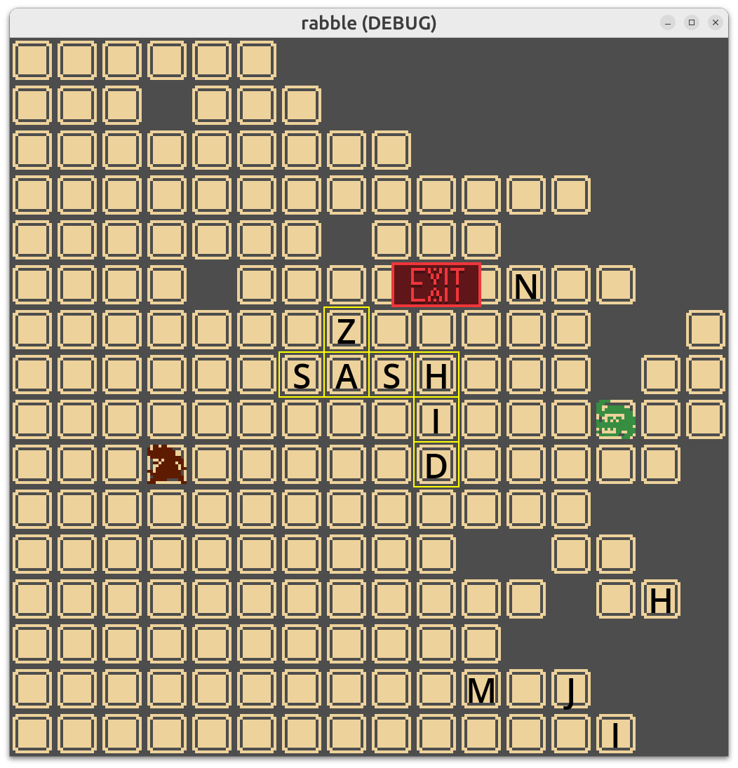 Tiles with letters and alligators on them